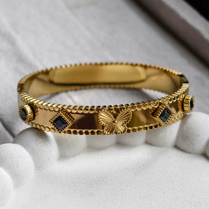 Butterfly Noir Zircon Bangle