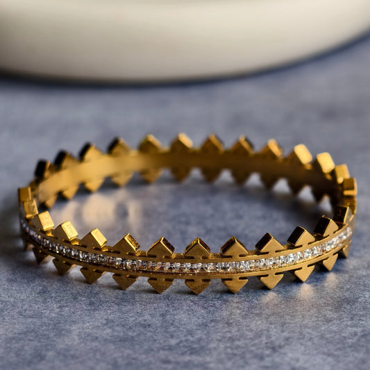 Arrow Sparkle Dual-Tone Bangle