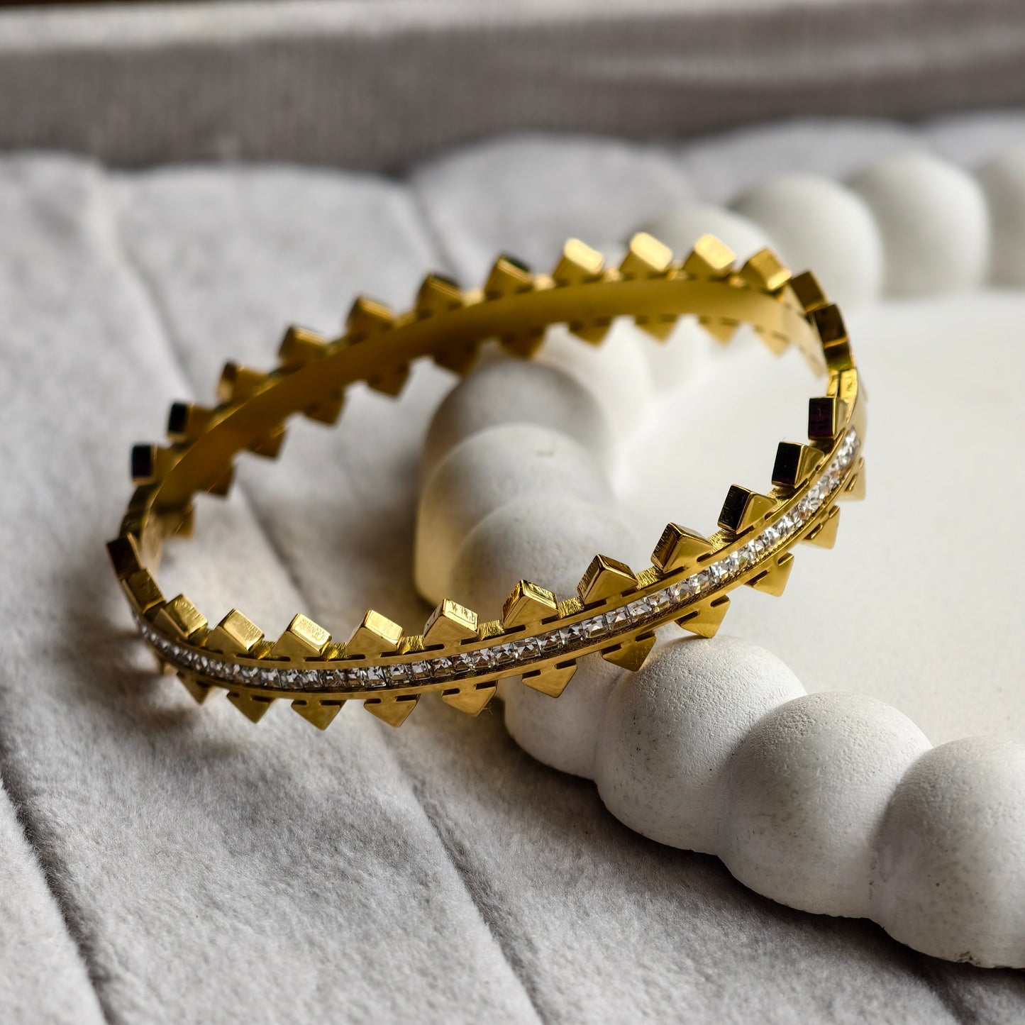 Arrow Sparkle Dual-Tone Bangle