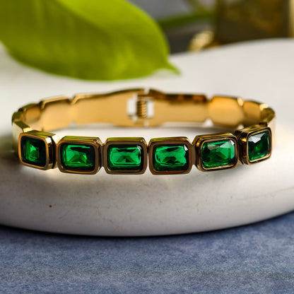 Emerald Retro Geometry Bracelet