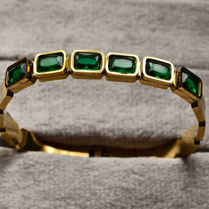Emerald Retro Geometry Bracelet