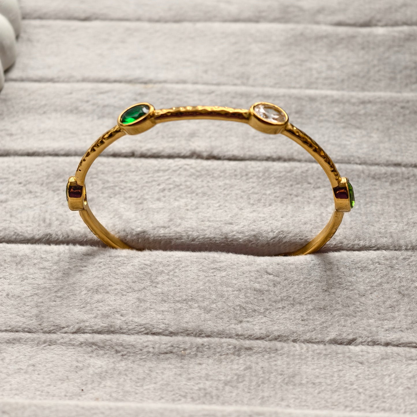 Emerald Halo Open Bangle
