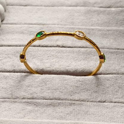 Emerald Halo Open Bangle