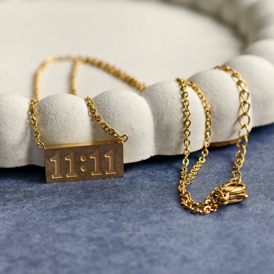 11:11 Gold Bar Necklace