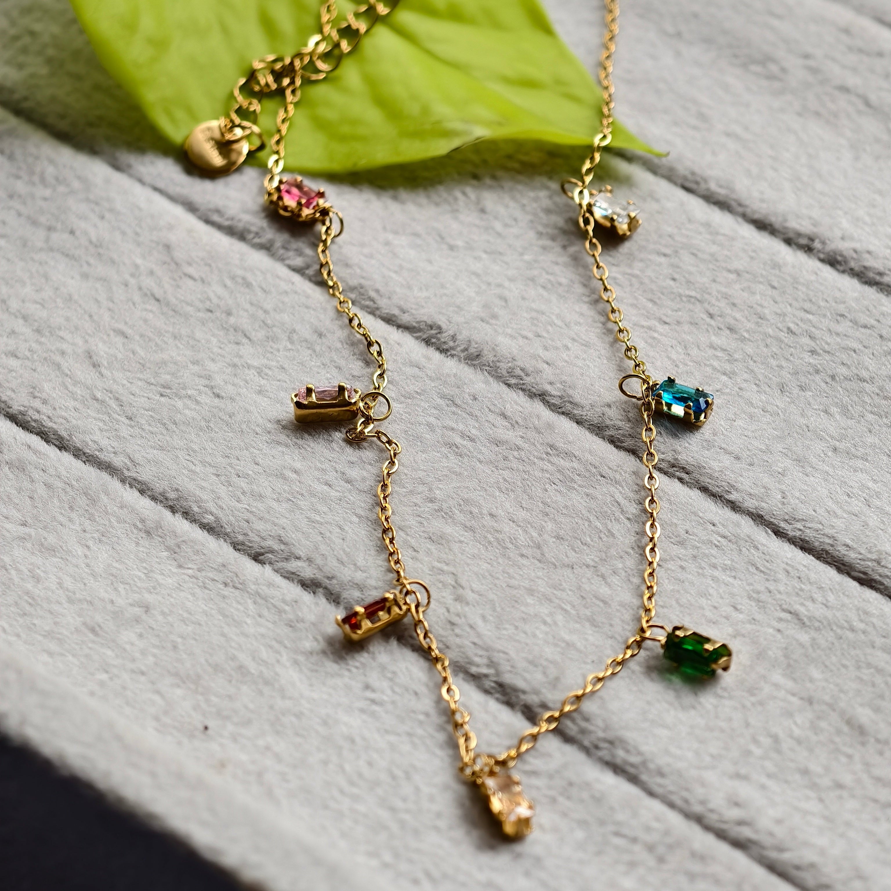 Jewel Confetti Rectangle Necklace