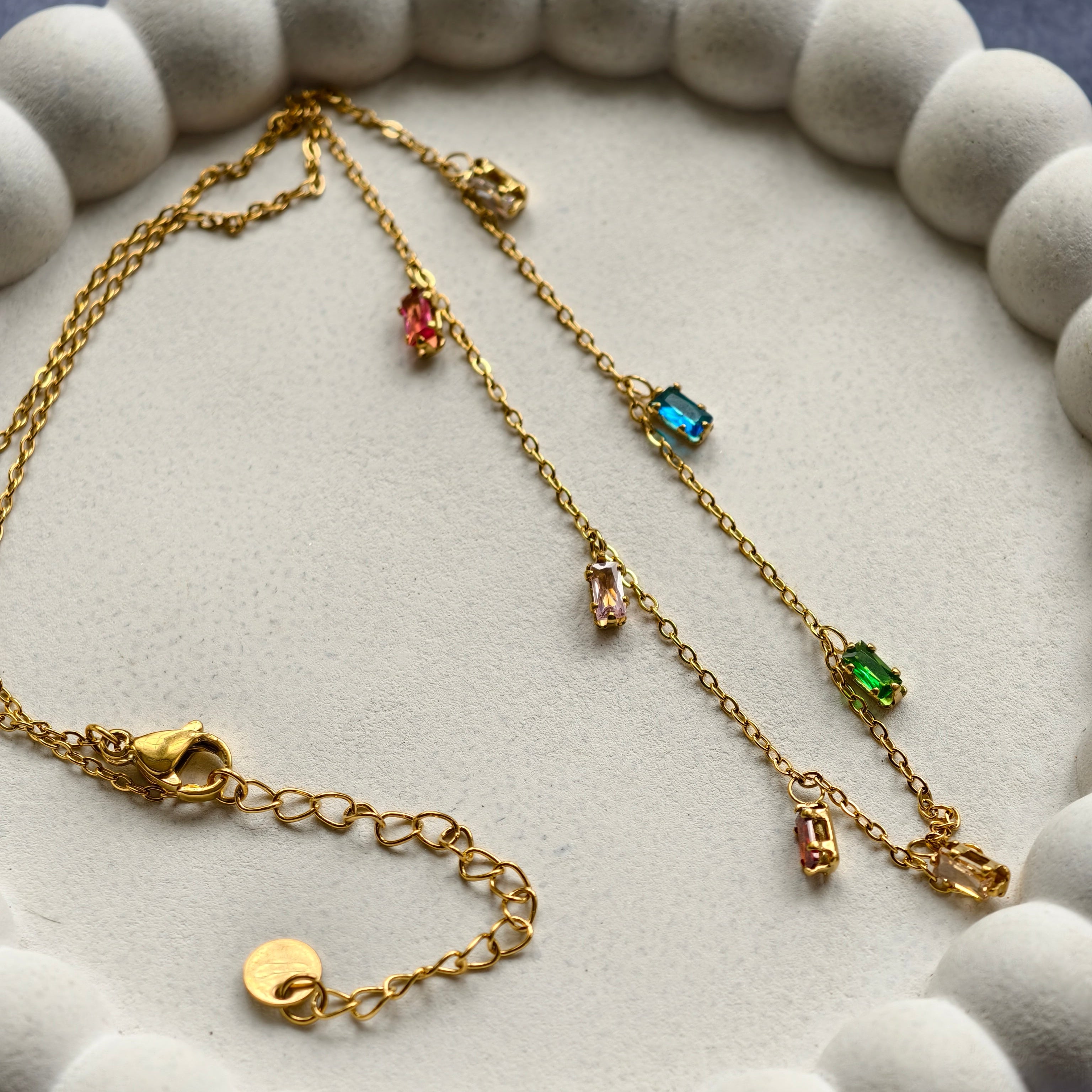 Jewel Confetti Rectangle Necklace
