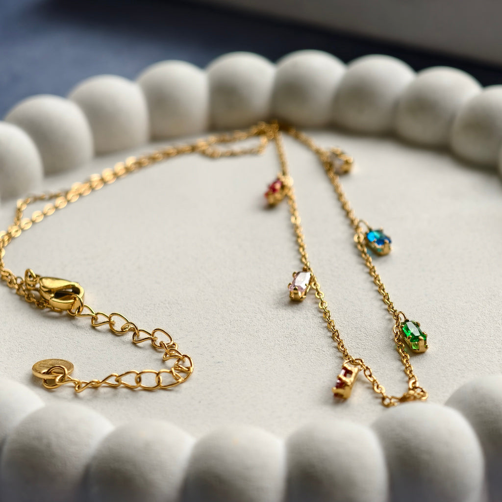 Jewel Confetti Rectangle Necklace