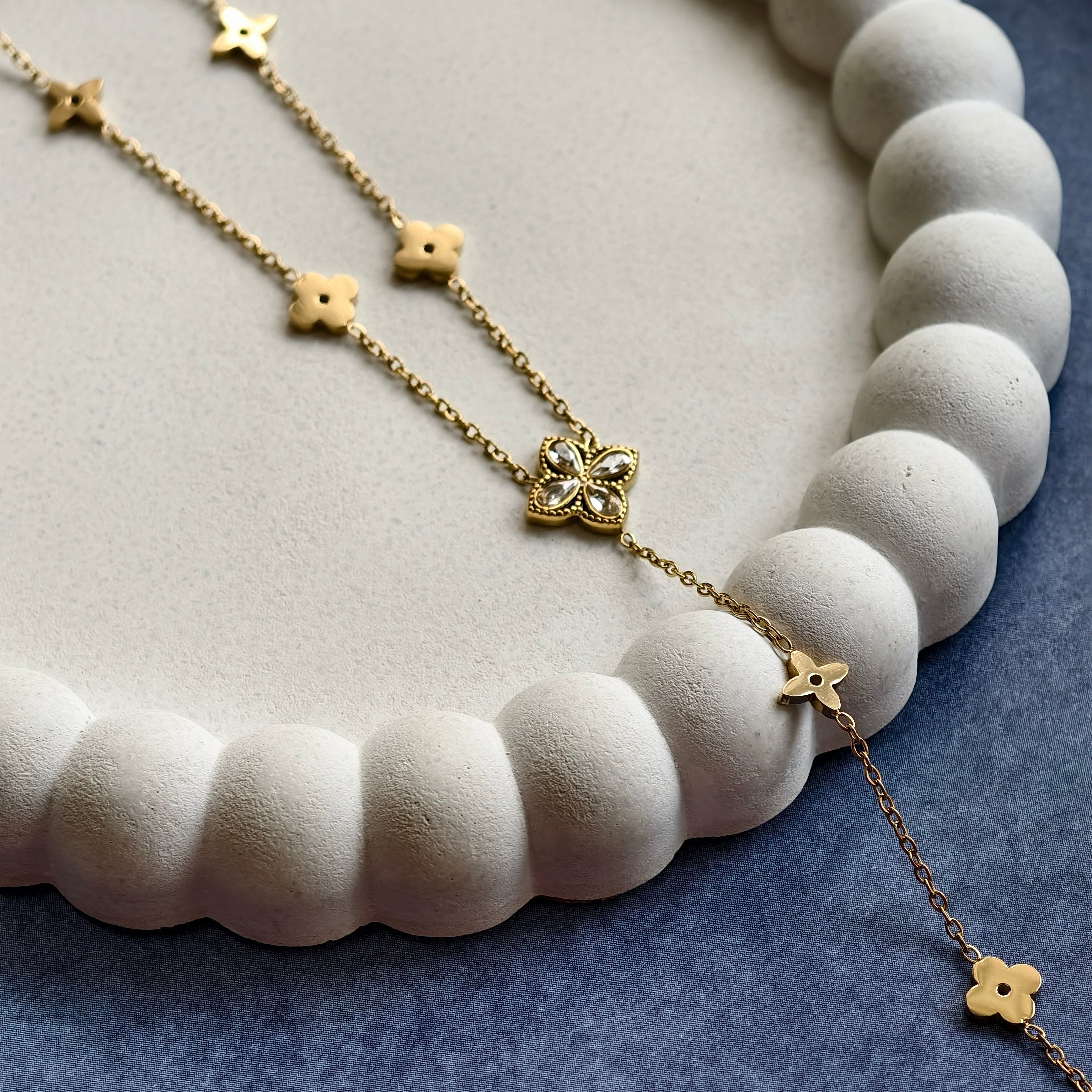 Four Leaf Glow Y-Necklace
