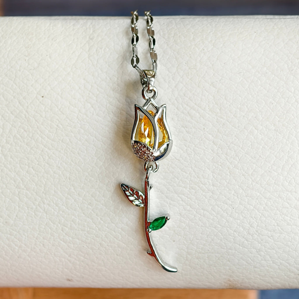 Lila Petal Glow Necklace