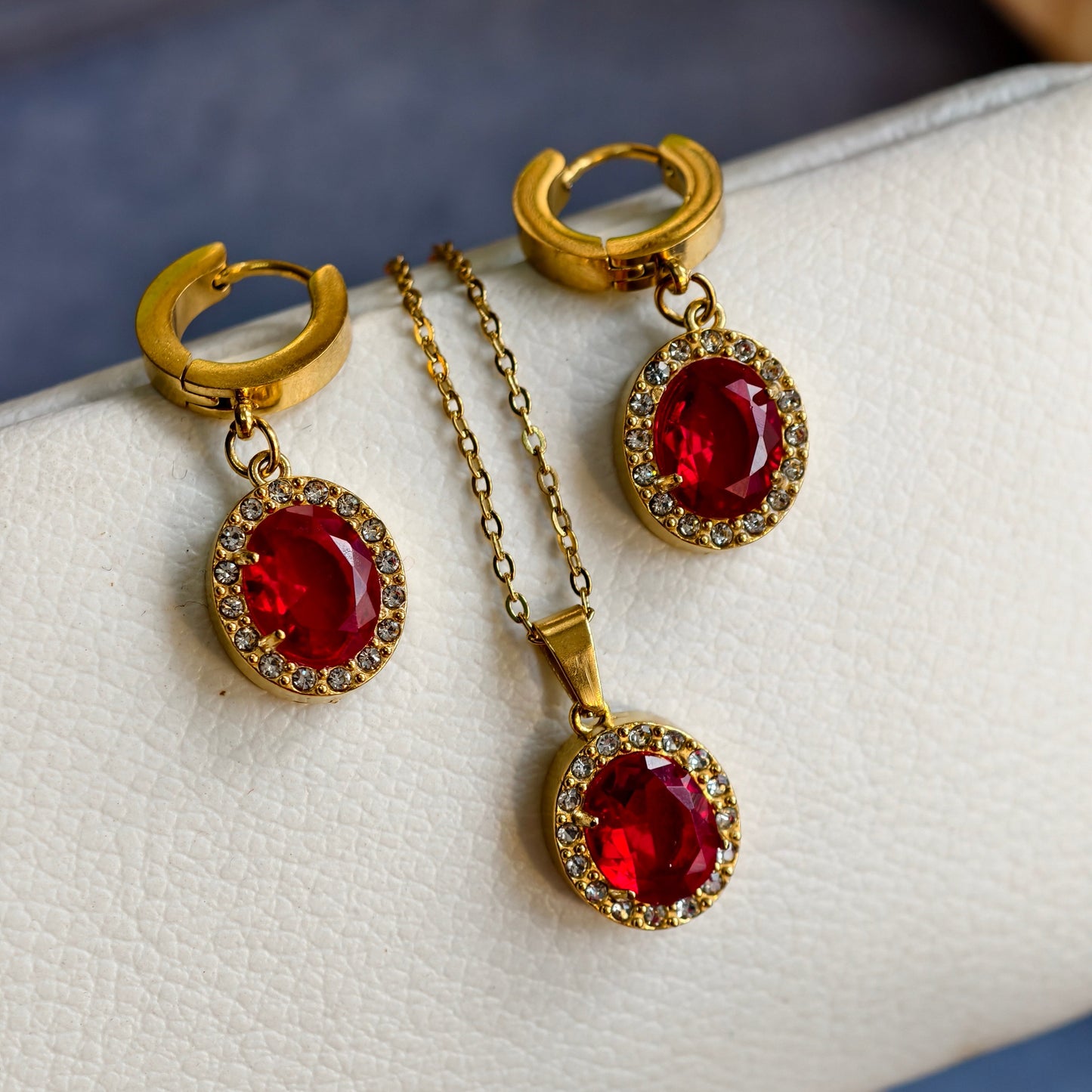 Elena Ruby Glow Jewelry Set