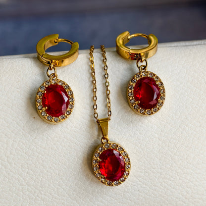 Elena Ruby Glow Jewelry Set