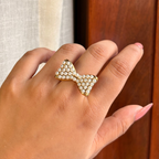 Madison Pearl Bow Open Ring