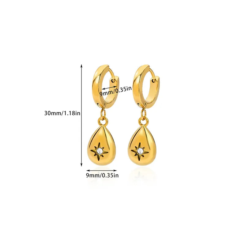 Sophia Teardrop Zircon Hoop Earrings