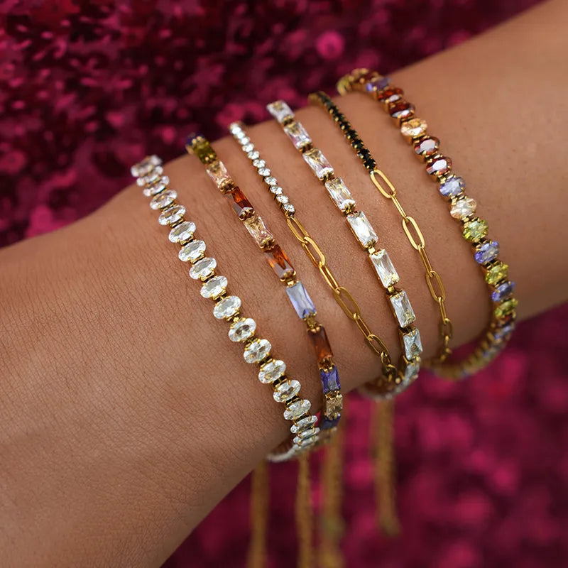 Prisma Baguette Rainbow Bracelet