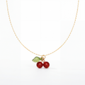 Ruby Cherry Pendant Necklace