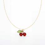 Ruby Cherry Pendant Necklace
