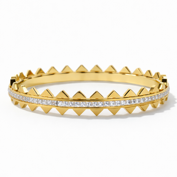 Arrow Sparkle Dual-Tone Bangle