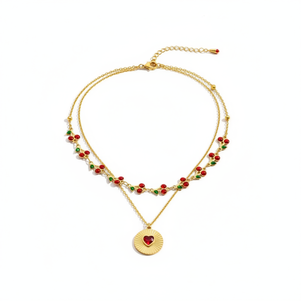 Lila Berry Heart Necklace