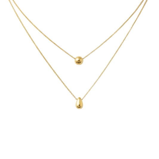 Luna Dual Droplet Layered Necklace