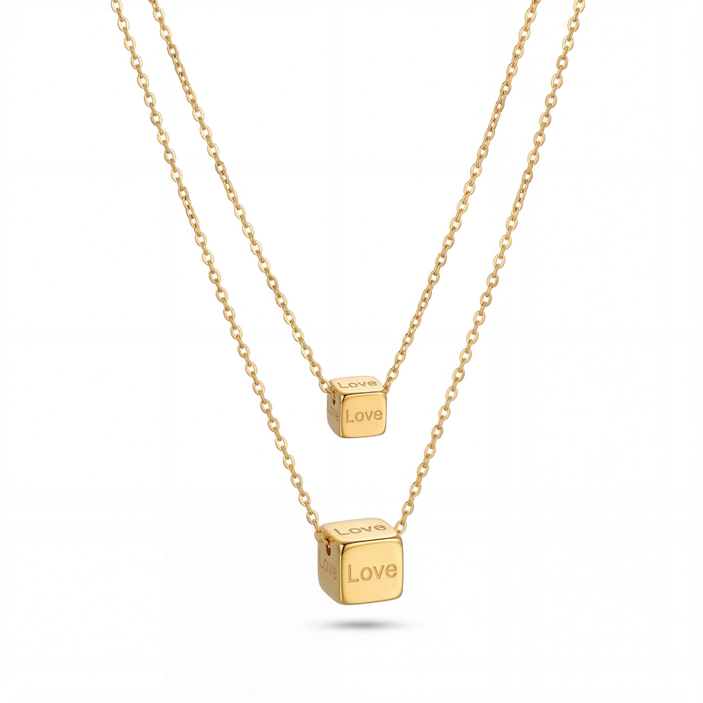 Aura Dual Layer Cube Necklace