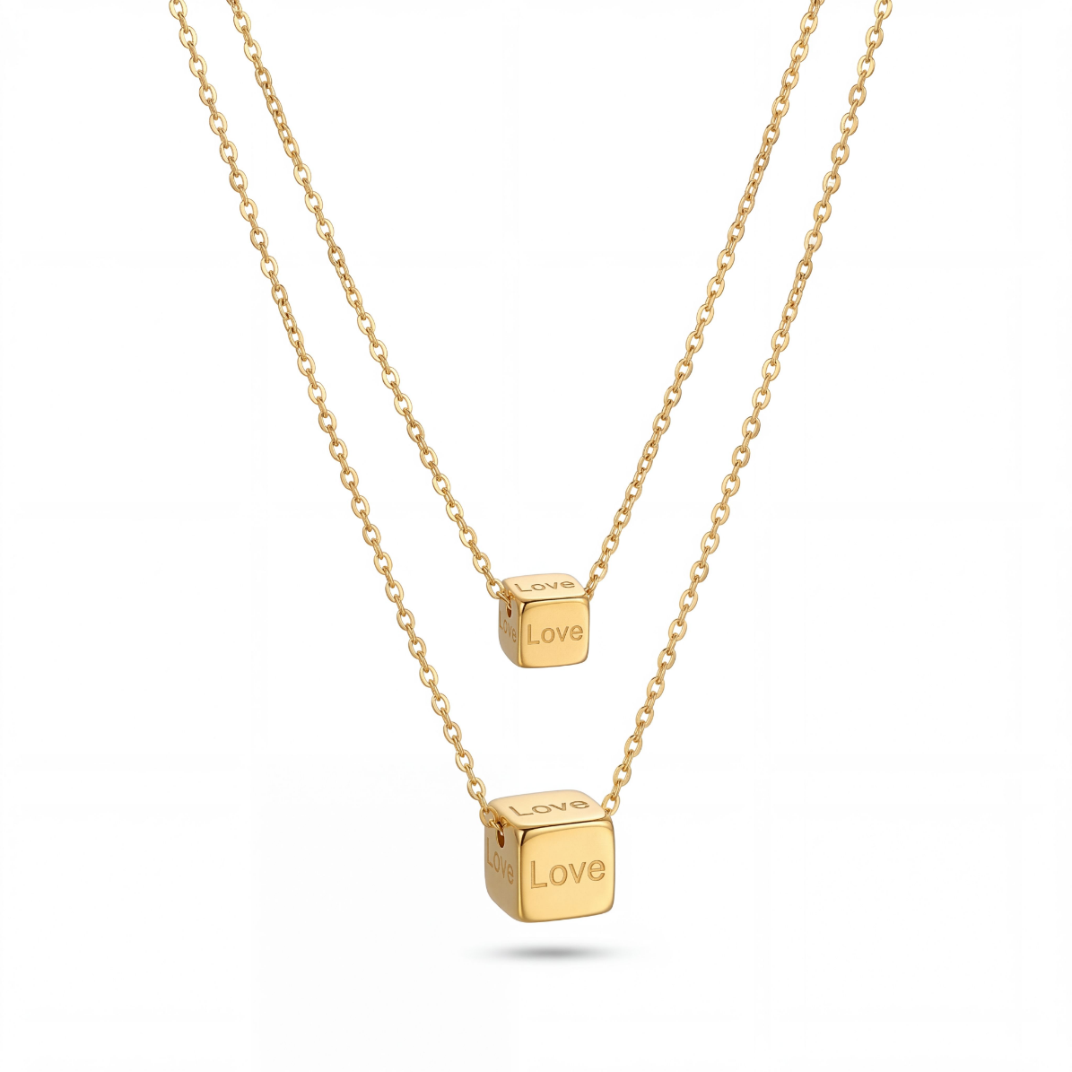 Aura Dual Layer Cube Necklace