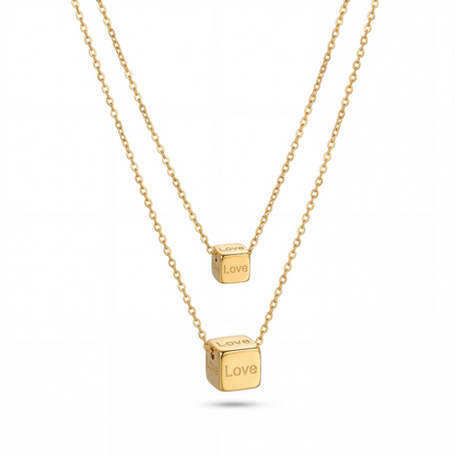 Aura Dual Layer Cube Necklace