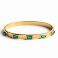 Emerald Edge Geometric Bangle