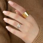 Lila Hammered Open Ring