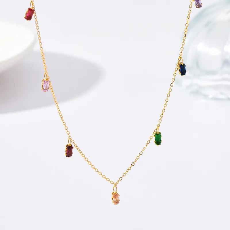 Jewel Confetti Rectangle Necklace