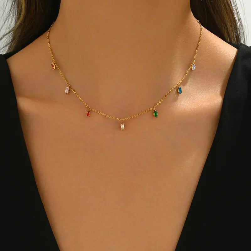 Jewel Confetti Rectangle Necklace