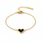 Ebony Heart Enamel Bracelet