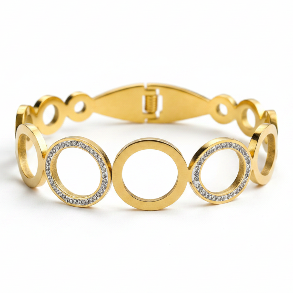 Circle Glow Rhinestone Bangle