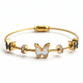 Butterfly Shell Zircon Bangle Bracelet