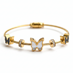 Butterfly Shell Zircon Bangle Bracelet