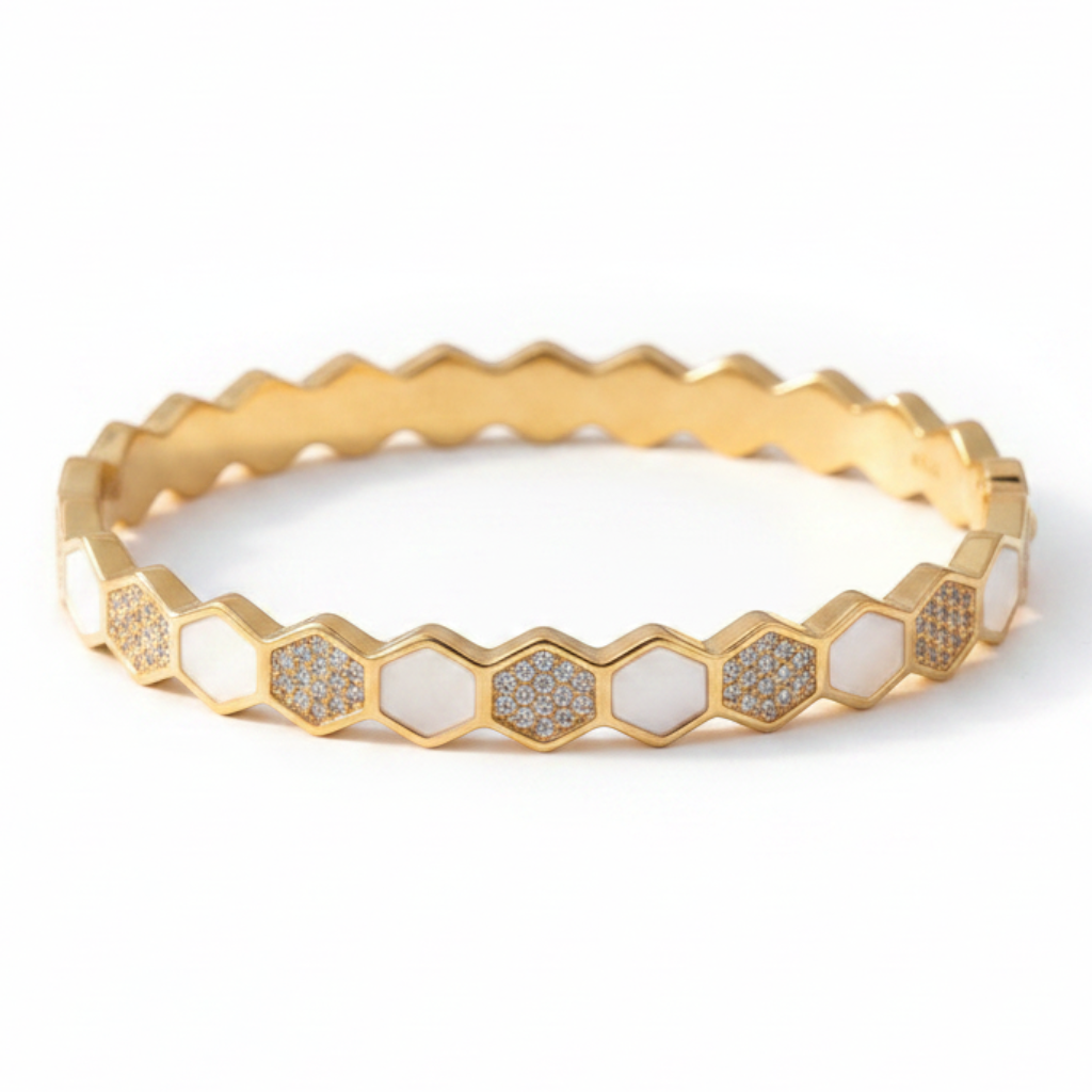 Honeycomb Enamel Sparkle Bangle