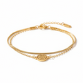 Serene Emblem Double Chain Bracelet