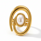 Marina Pearl Swirl Ring