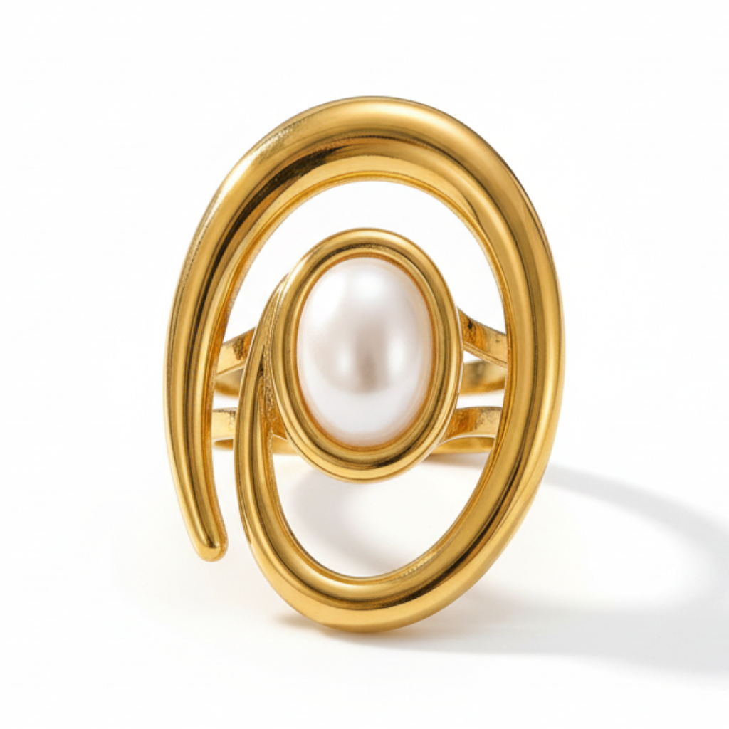 Marina Pearl Swirl Ring