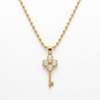 Clover Lucky Key Pendant Necklace