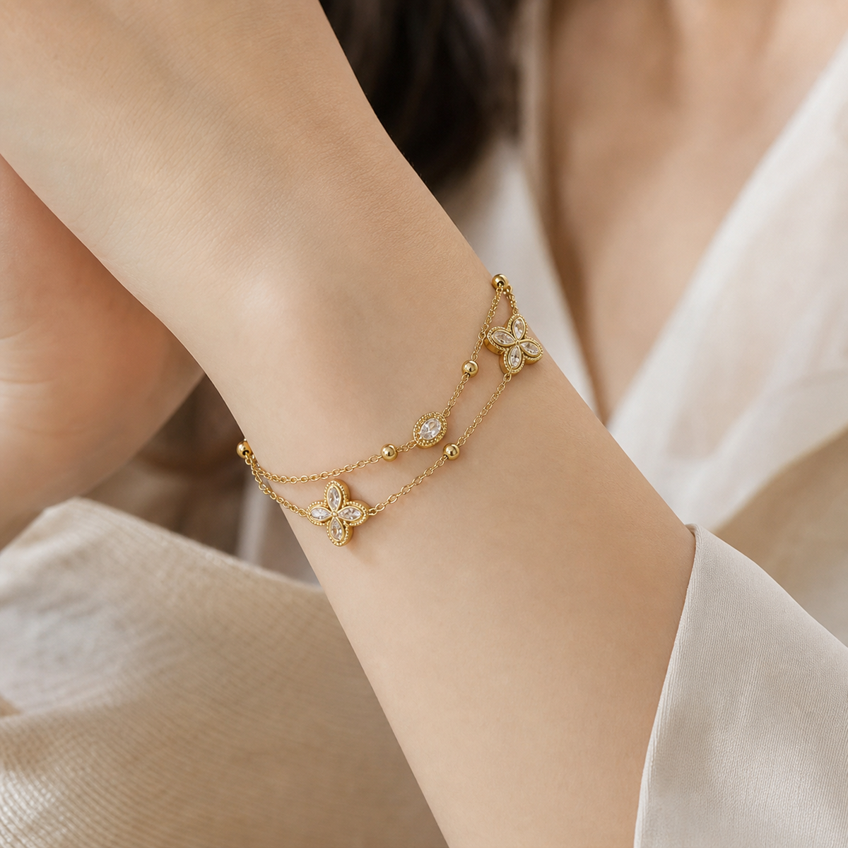 Clover Duo Layer Bracelet