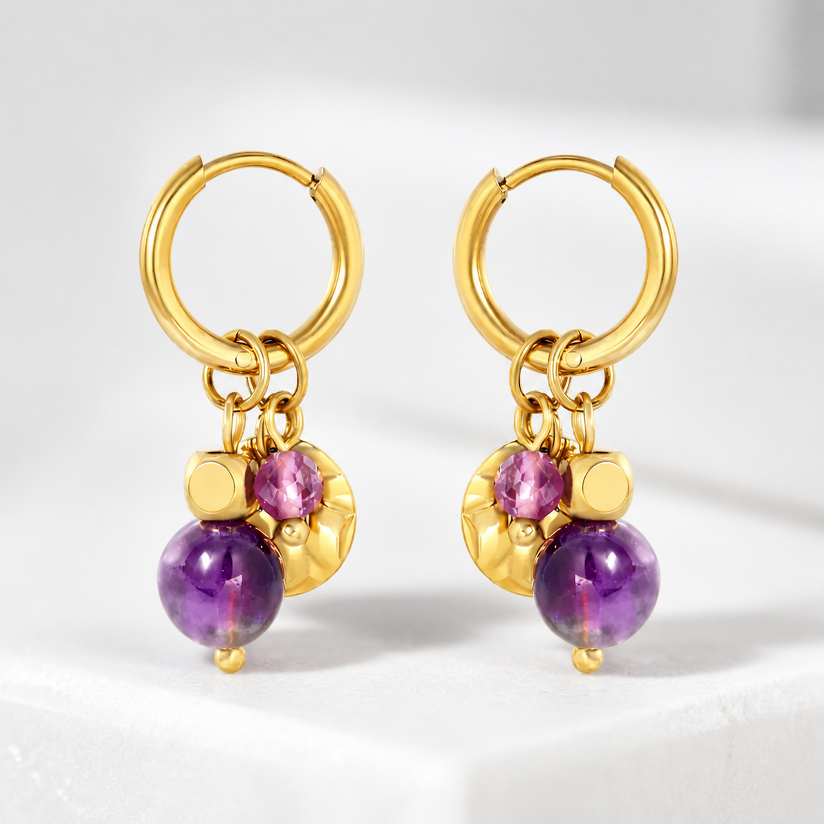 Orchid Charm Hoop Clips