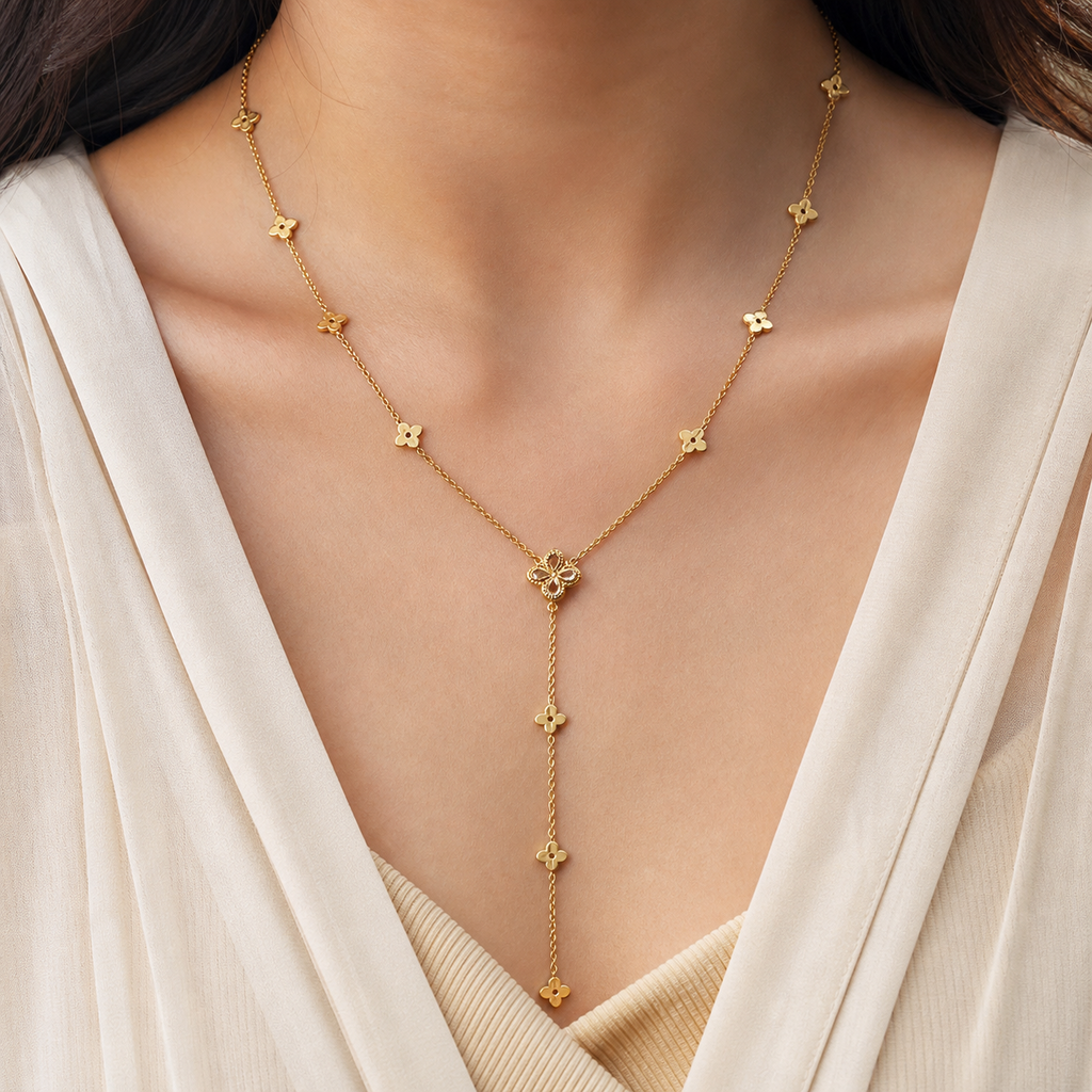 Four Leaf Glow Y-Necklace