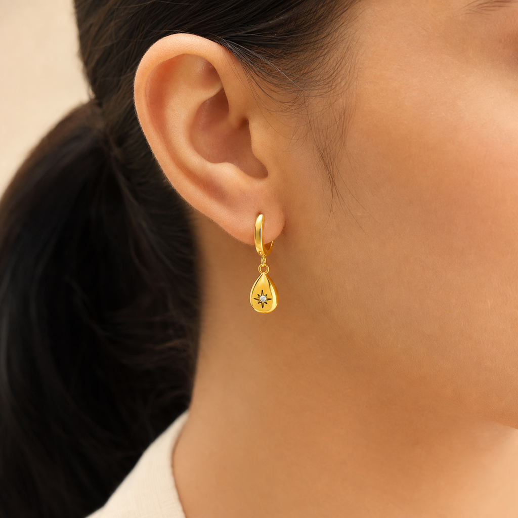 Sophia Teardrop Zircon Hoop Earrings