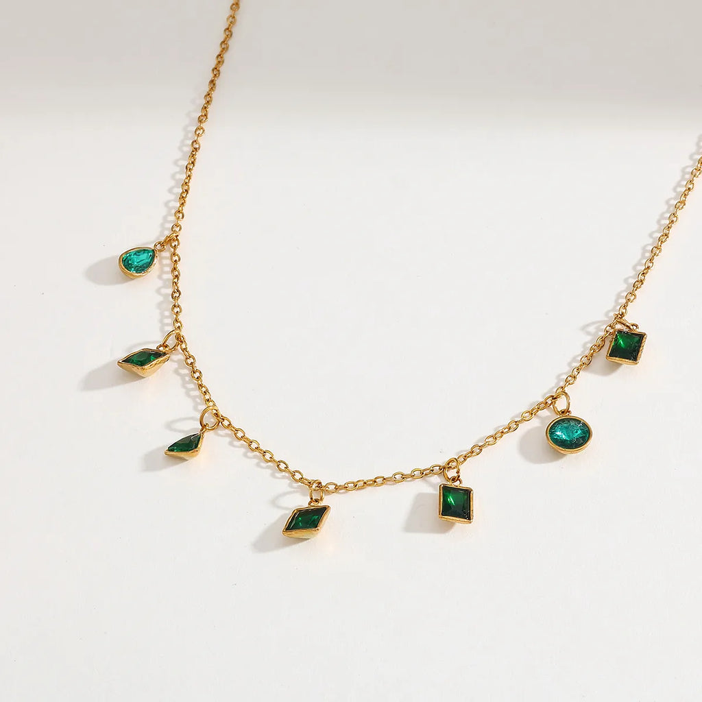 Prisma Emerald Dangle Necklace