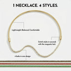 Pretty Shimmering Things Global 4-in-1 gold-tone collar necklace with interchangeable crystal tennis chain attachments