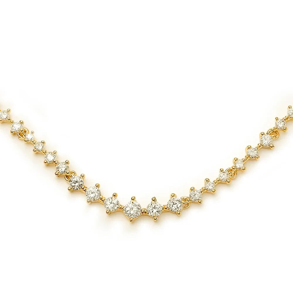 Pretty Shimmering Things Global gold-tone necklace featuring a delicate chain with shimmering crystal-encrusted stones.