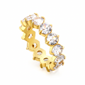Pretty Shimmering Things Global gold-plated eternity ring featuring a row of sparkling white 5A zircon stones.