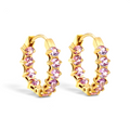 Pretty Shimmering Things Global Lyra hoop ear clips in 18K gold plated stainless steel with lavender zircon stones