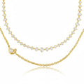 Pretty Shimmering Things Global layered necklace set featuring a gold-tone chain and a shimmering crystal strand.