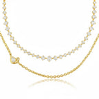 Pretty Shimmering Things Global layered necklace set featuring a gold-tone chain and a shimmering crystal strand.